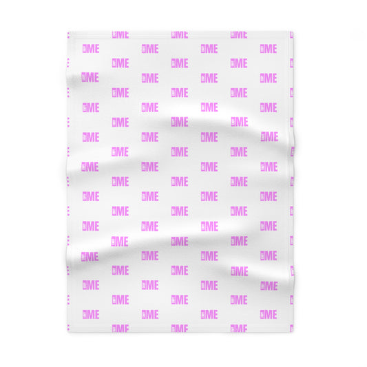 ENVY ME All Over Print Pink on White Soft Fleece Baby Blanket
