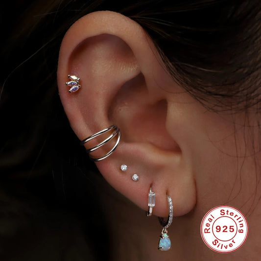 Double-Layer Diamond Cartilage  Earring